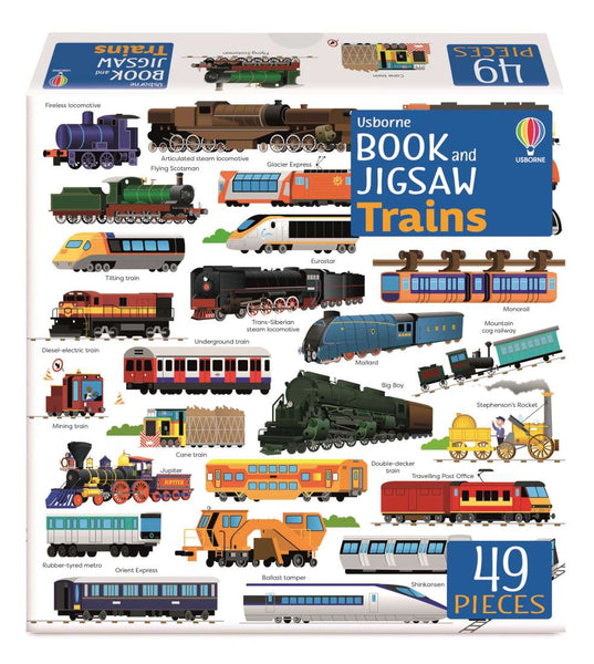 Usborne 49 Pc Jigsaw and Book - Trains