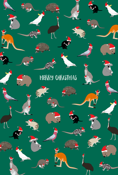 Red Parka Card - Christmas Aussie Animals