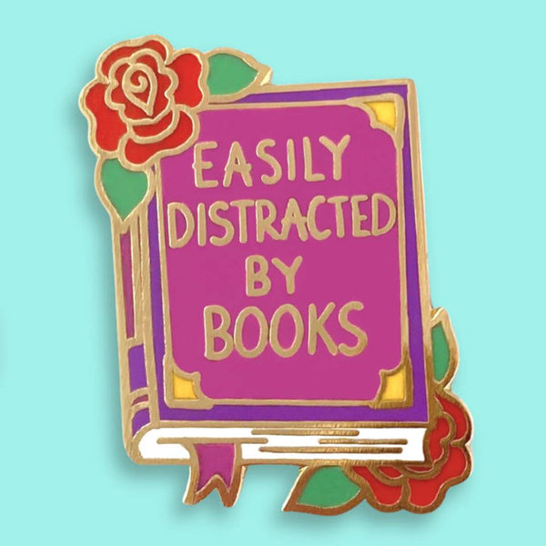 Jubly Umph Lapel Pin - Easily Distracted By Books