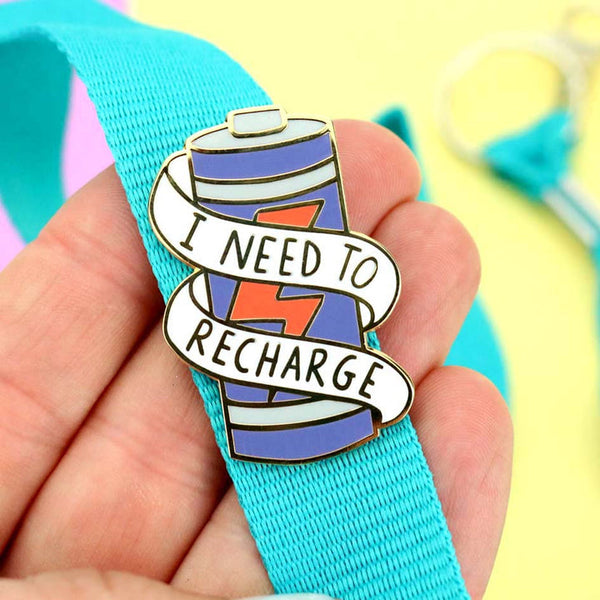 Jubly Umph Lapel Pin - I Need to Recharge