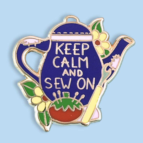 Jubly Umph Lapel Pin - Keep Calm and Sew On