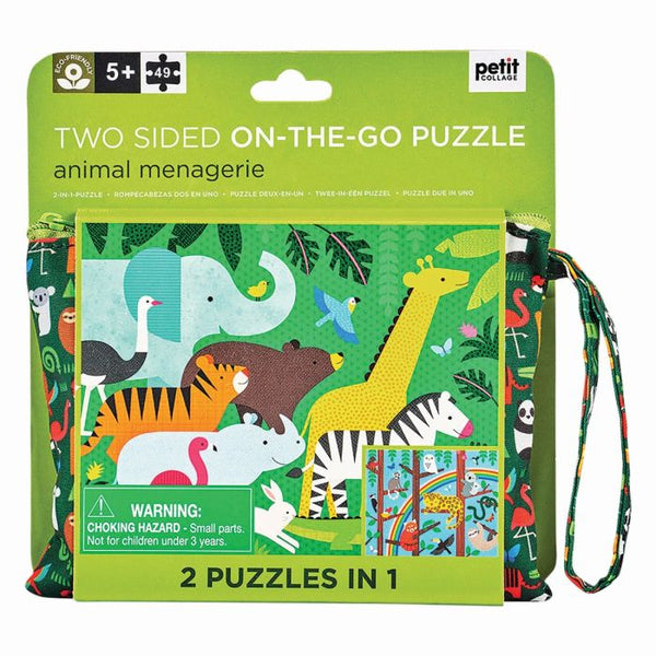 Petit Collage Two Sized Puzzle - Animal Menagerie