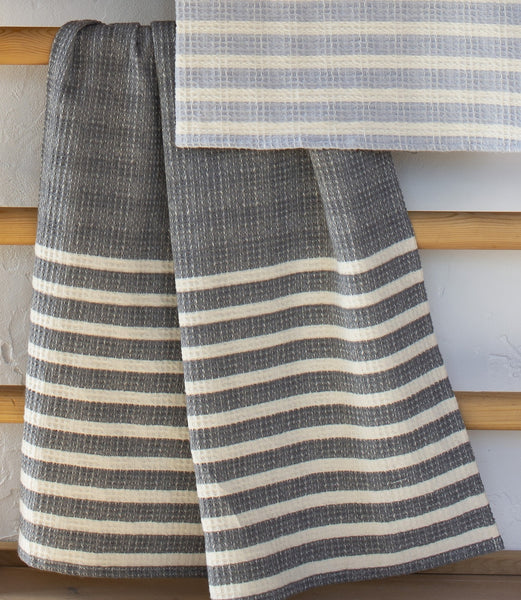 Bassinet Blanket - Striped Grey