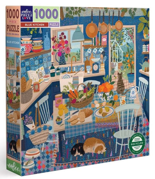 1000 Pc Puzzle - eeBoo - Blue Kitchen