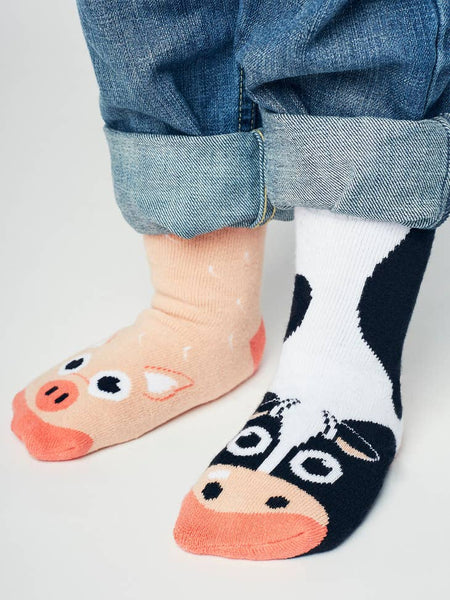 Pals Socks 4-8 - Cow & Pig