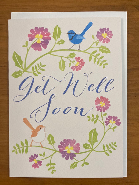 Earth Greetings Card - Get Well Wrens