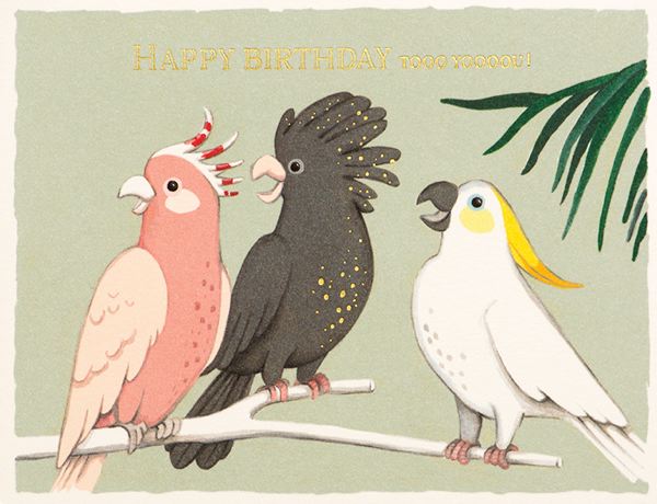 AT Foil Card - Birthday Cockatoo