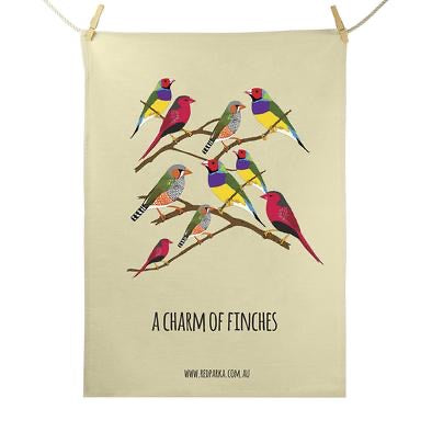 Red Parka Tea Towel - Charm of Finches