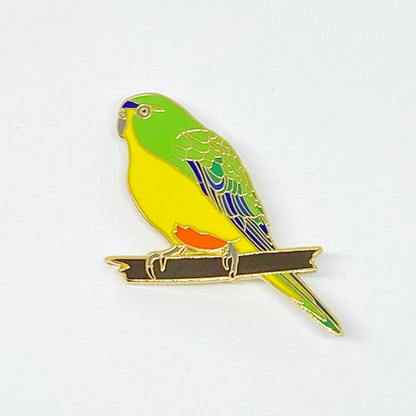 Red Parka Pin - Orange Bellied Parrot