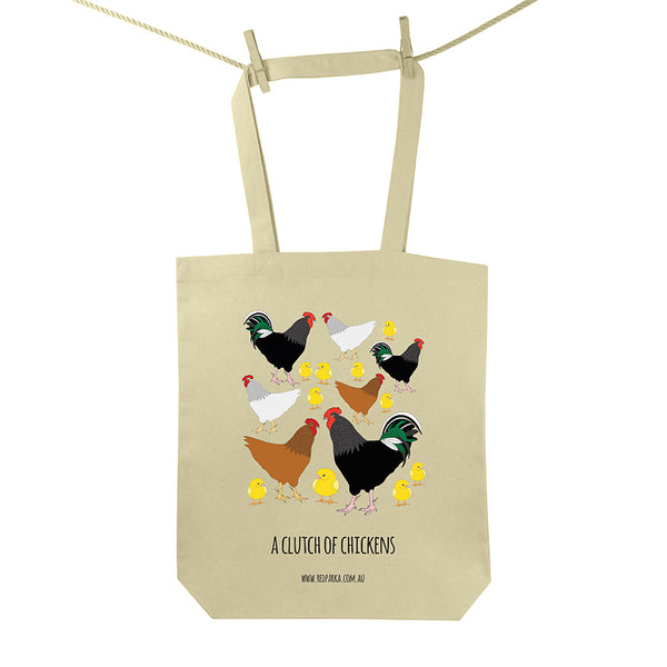 Red Parka Tote Bag - Clutch of Chickens