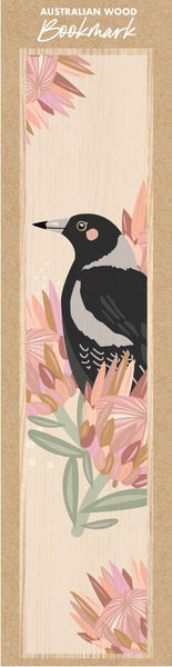 Wooden Bookmark - CW - Magpie