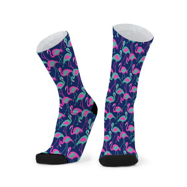 Red Fox Sox Wider/Larger - Blue Flamingo