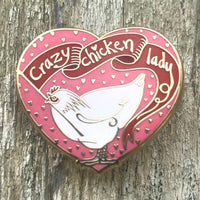 Bridget Farmer Enamel Pin - Crazy Chicken Lady