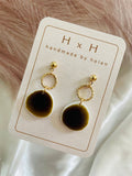 HxH Dangles - Organic Pebble Matte Black Marble