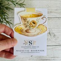Magnetic Bookmark - Teacup Yellow Rose