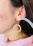 HxH Dangles - Organic Hoops Gold Leaf