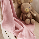 Pram Knitted Blanket - Dusty Rose