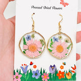 MQ Dangles - Floral Geometric Pendant Genuine Dried Flowers