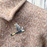 Bridget Farmer Enamel Pin In Flight - Yellow-tailed Cockatoo