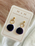 HxH Dangles - Organic Pebble Matte Black Marble
