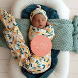 Jersey Wrap & Beanie Set - Sunny Citrus Organic