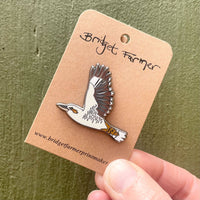 Bridget Farmer Enamel Pin In Flight - Kookaburra