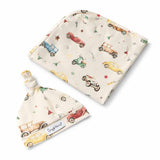Jersey Wrap & Beanie Set - Vintage Cars