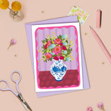 NLO Card - Vase Pink Bouquet