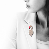 Selatan Brooch - Bird Greater Flamingo