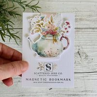 Magnetic Bookmark - Spring Floral Teapot