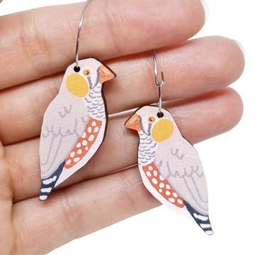 Australian Bird Earrings - Zebra Finch