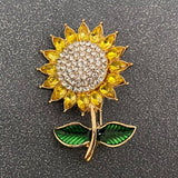 MQ Brooch - Rhinestone Sunflower