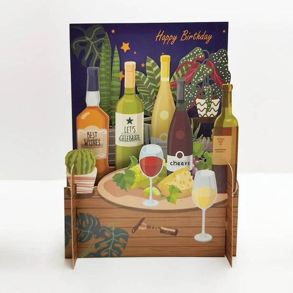 Pop Up Card - Birthday Wines