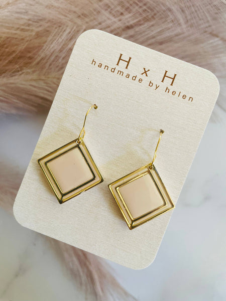 HxH Dangles - Double Square Framed Nude