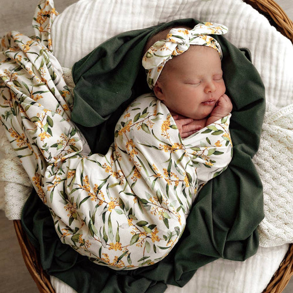 Jersey Wrap & Topknot Set - Golden Wattle
