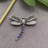 MQ Brooch - Rhinestone Dragonfly Blue