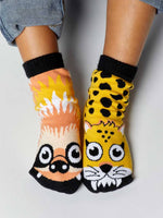 Pals Socks Kids Lge - Sloth & Cheetah