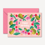 NLO Card - Birthday Pink Flowers