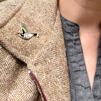 Bridget Farmer Enamel Pin In Flight - New Holland Honeyeater
