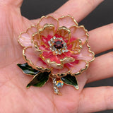 MQ Enamel Brooch - Peony Flower