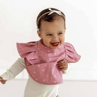 Frill Snuggle Bib - Pink Fleur