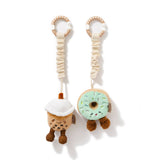 2pk Stroller Toys Mini Market Brunch - Boba Tea & Donut