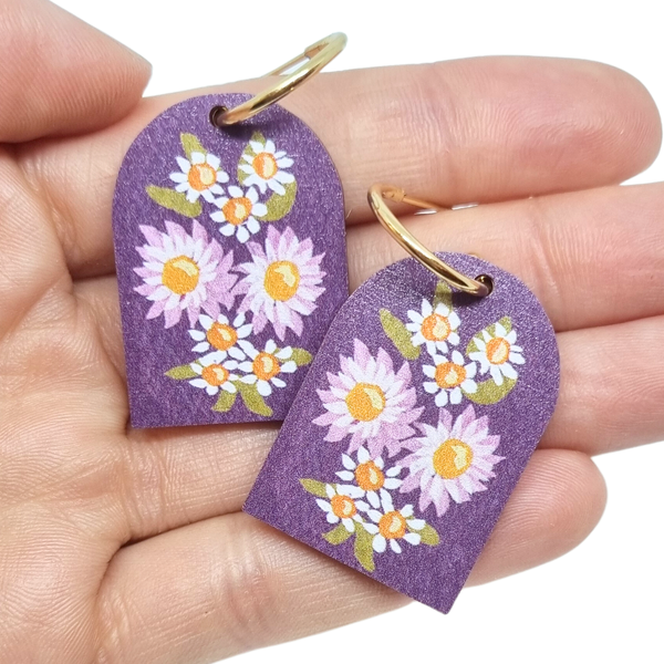 Australian Wildflower Earrings - Everlasting Daisy