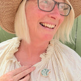 Bridget Farmer Enamel Pin - Ask Me Questions About Birds