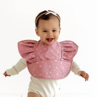 Frill Snuggle Bib - Pink Fleur