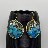 MQ Dangles - Blue Hydrangea White Queen Anne's Lace