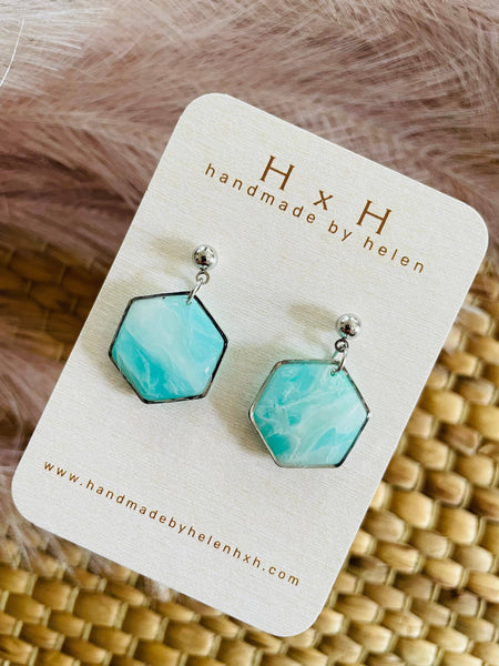 HxH Dangles - Hexagon Ocean Blue