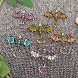 MQ Brooch - Rhinestone Enamel Dragon Purple