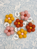 Felt Flower Keychain - Spring Bloom Red