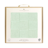 Pram Knitted Blanket - Checkered Seafoam